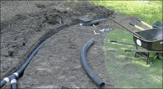 Turf Plus installs french drains and drainage systems in Houston